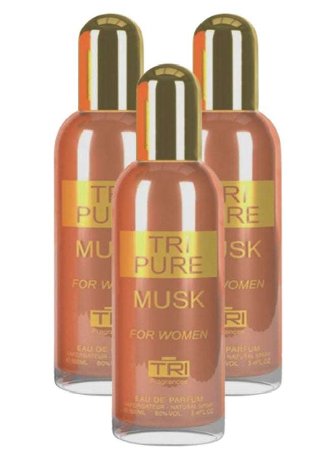 تي أر آي 3 قطع عطر المسك النقي للنساء 100 مل - Image 1