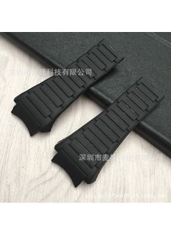Porsche Design 6620 Silicone Rubber Watch Strap Soft Black Black