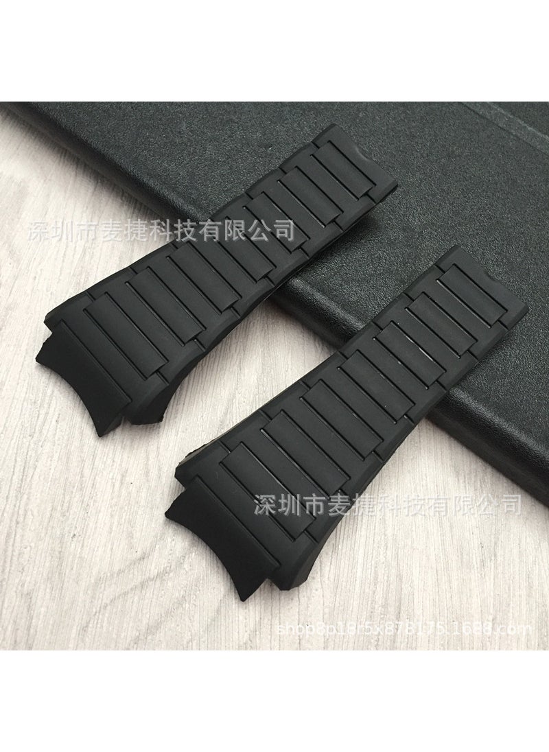 Generic - Porsche Design 6620 Silicone Rubber Watch Strap Soft Black Black - Image 1