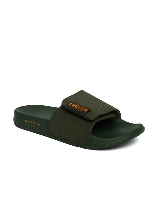 تشيبس Olive Green Sliders for Men