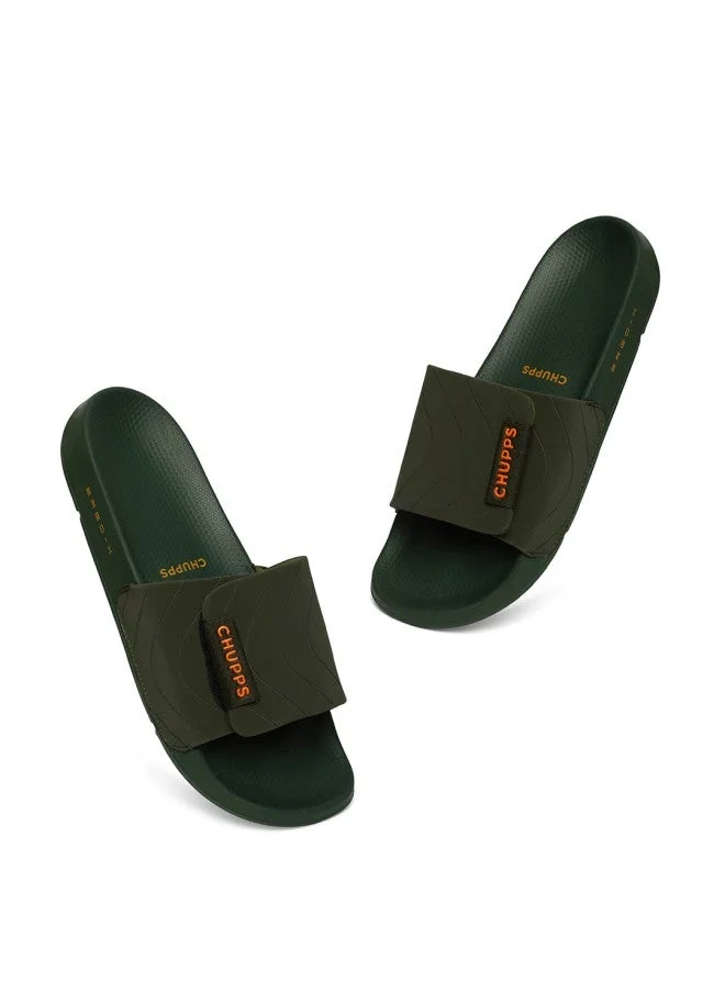 تشيبس Olive Green Sliders for Men