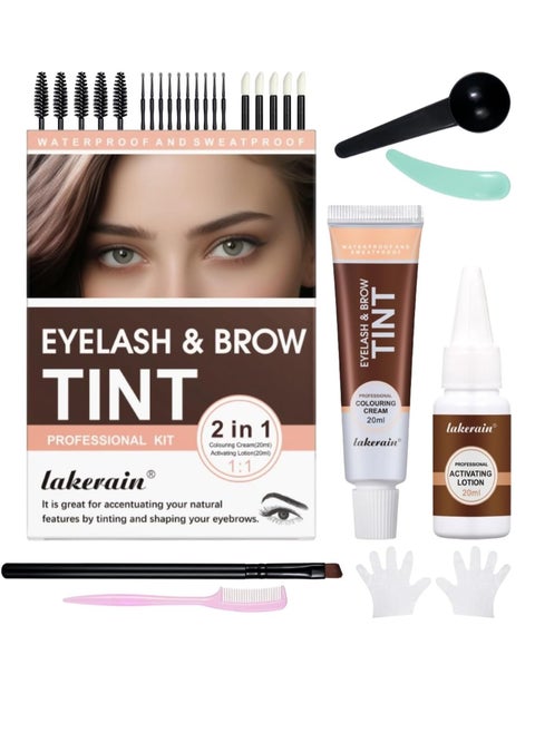 26-Piece Eyebrow & Eyelash Coloring Kit â Professional 20ml Brown Tint for Long-Lasting Results â Safe, Easy to Use, and Perfect for Salon or Home