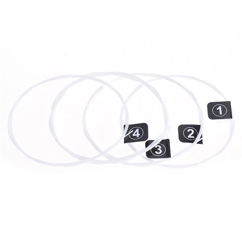 Ukulele Strings: 4-Piece Carbon Fiber Coated Set, Hard Tension With Durable Nylon Polyester Core, Smooth Soft Surface - Clear Bright Resonant Tone, Precise Gauges For Beginner And Pro Ukulele String R - Image 1