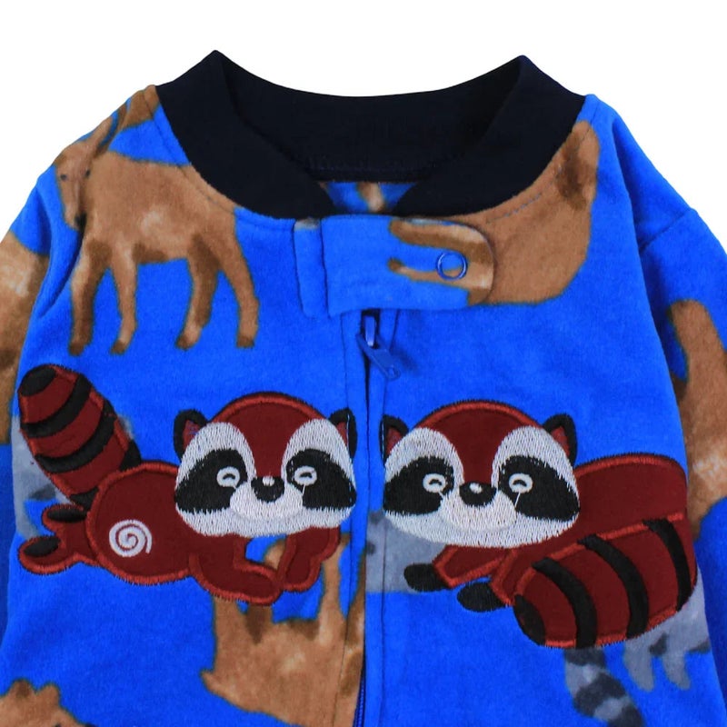 بذلة أولاد قطنية بلا قدمين – أزرق بتصميم كسلان - Image 3