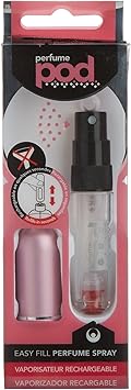 Perfume Pod Clear Refillable Perfume Atomiser with Spray GenieS Refill Pink - Image 2