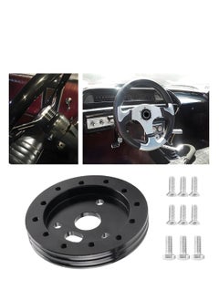 SYOSI Car Steering Wheel Hub Adapter Conversion Spacer, 6 Hole to 3 Hole, Aluminum Alloy Car Steering Wheel Spacer Adapter Boss Kit, Universal Automotive Modification Accessories (Black)  - Image 1