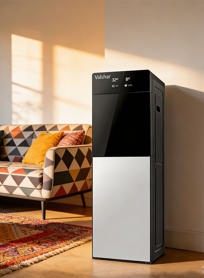 Valshar Bottom Loading Water Dispenser Temperature Display| Normal, Hot and Cold Function, 3 Taps| Cold Temperature: 7-12 Degrees Celsius; Hot Temperature: 85-100 Degrees Celsius| Perfect For Home And Office| Metallic Silver - Image 2