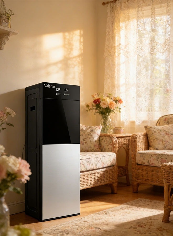 Valshar Bottom Loading Water Dispenser Temperature Display| Normal, Hot and Cold Function, 3 Taps| Cold Temperature: 7-12 Degrees Celsius; Hot Temperature: 85-100 Degrees Celsius| Perfect For Home And Office| Metallic Silver - Image 4