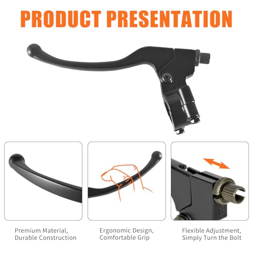 JOIQEXJ Left Brake Handle Clutch Lever Perch for 98cc 196cc 6.5HP 5.5hp Coleman CT200U BT200X Trail 200 CC100X CT100U Baja Motovox Mini Bike CRF XR 70 80 XR200 Yamaha Pit Dirt Bike Black - Image 4