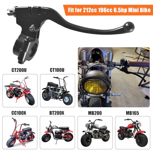 JOIQEXJ Left Brake Handle Clutch Lever Perch for 98cc 196cc 6.5HP 5.5hp Coleman CT200U BT200X Trail 200 CC100X CT100U Baja Motovox Mini Bike CRF XR 70 80 XR200 Yamaha Pit Dirt Bike Black - Image 5