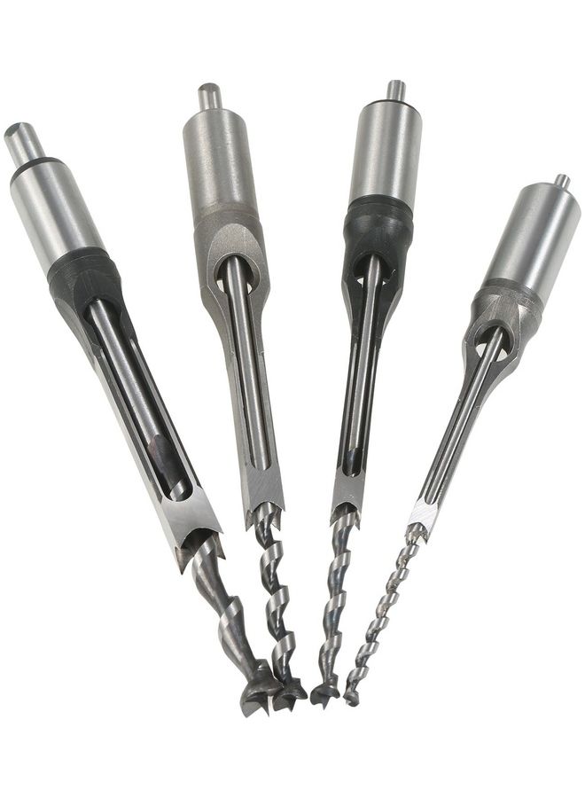 NIBEMINENT 4-Piece Hole Drill Set Silver/Black  - Image 1