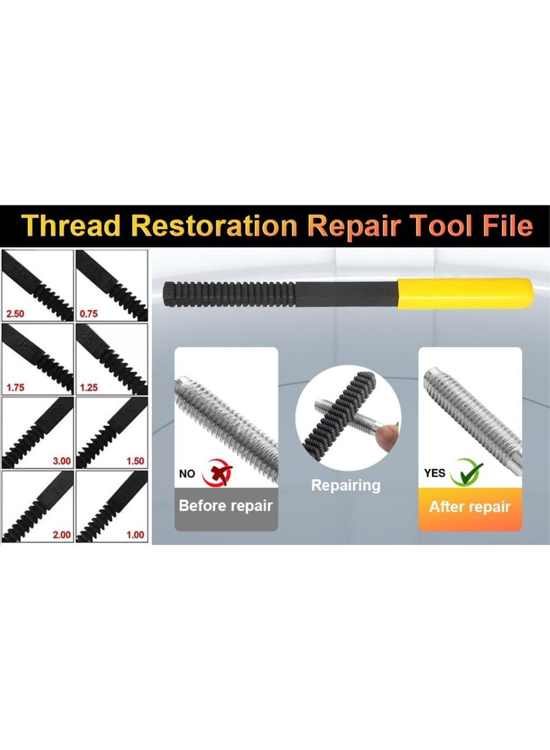 GGOOT Thread Repair File Thread Restoring File Thread Chaser File Teeth Correction Metric Hardware DIY Thread Repair Tools  - Image 5
