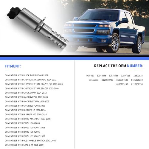 RABROPAR Engine Variable Valve Timing Solenoid Compatible with Chevrolet Trailblazer 2002-2009, fit for GMC Envoy 2002-2009, fit for Isuzu Ascender 2003-2008, fit for Saab 9-7x 2005-2009 - Image 4