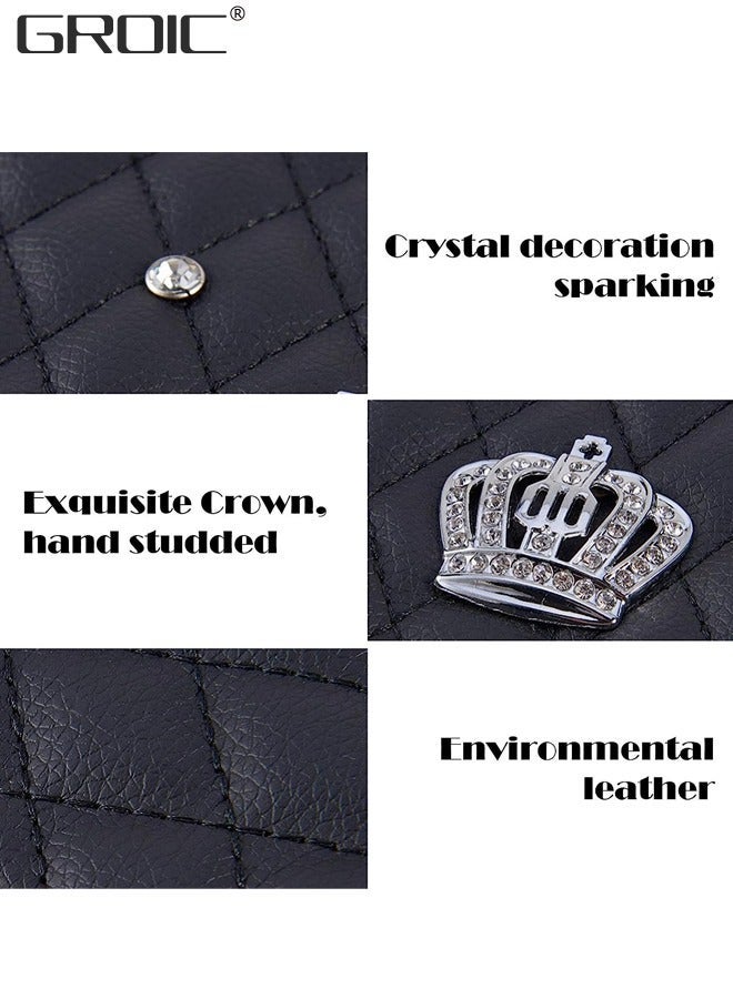 GROIC 2-Pack Seat Belt Shoulder Pad, Eco-Friendly Leather Crystal Diamond Covers, Adjuster for Adults Helps Protect Your Neck and - Image 2