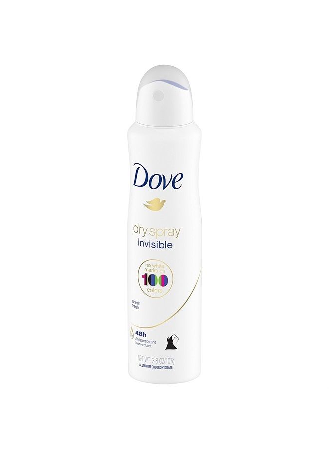 Dove Dry Spray Antiperspirant - Invisible - Sheer Fresh - Net Wt. 3.8 OZ (107 g) Per Can - Pack of 3 Cans - Image 5