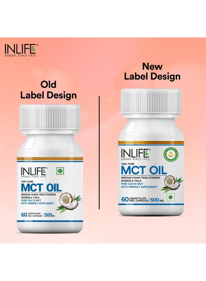 Inlife زيت MCT النقي من INLIFE C8 C10 مناسب لنظام الكيتو، منتجات متقدمة، مكمل غذائي لإدارة الوزن والدهون، 500 ملغ - 60 كبسولة نباتية (عبوة من 1، 60، عدد)  - Image 5