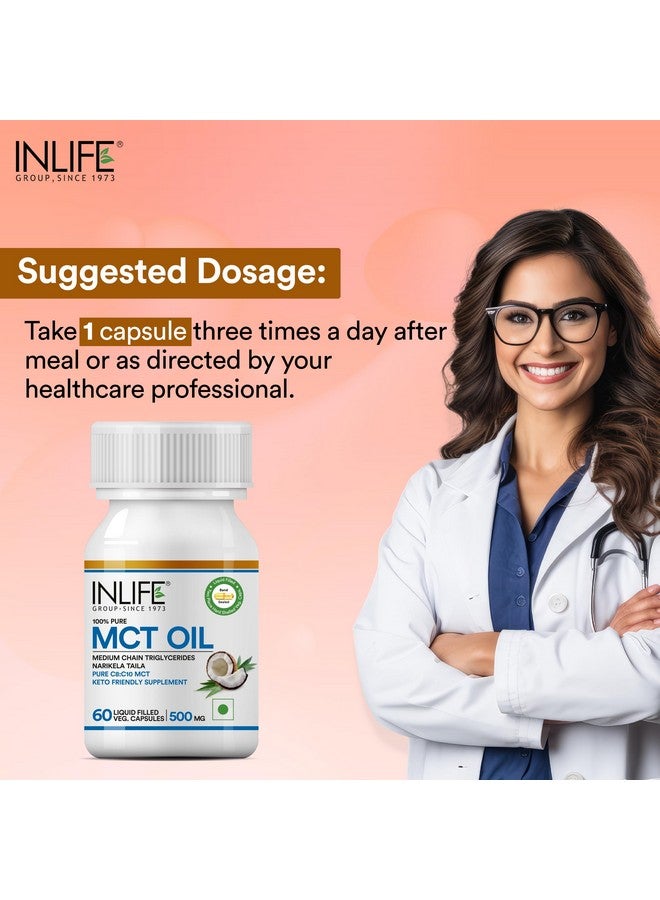 Inlife زيت MCT النقي من INLIFE C8 C10 مناسب لنظام الكيتو، منتجات متقدمة، مكمل غذائي لإدارة الوزن والدهون، 500 ملغ - 60 كبسولة نباتية (عبوة من 1، 60، عدد)  - Image 3