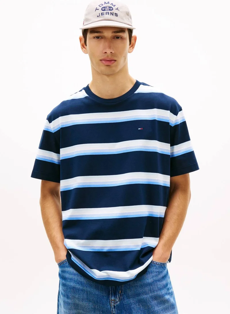 TOMMY JEANS Hilfiger Flag Stripe Relaxed Jersey T-Shirt