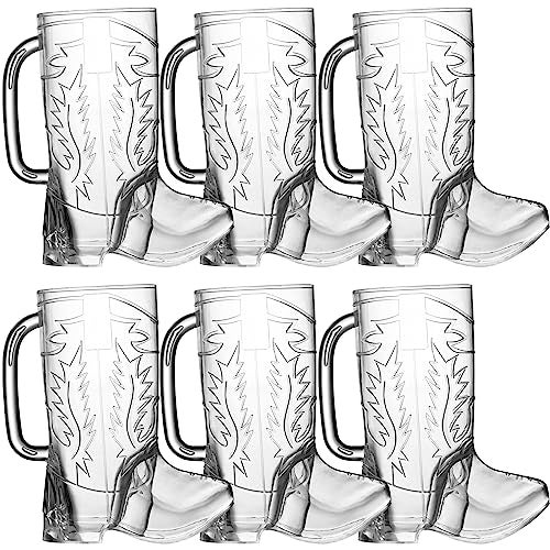 JoyServe Cowboy Boot Cups  Pack of 12 17oz Drink Mugs Reusable BPAFree Plastic Drinking Mug Cups for Kids Western Themed Rodeo Birthday Party Decorations and Supplies