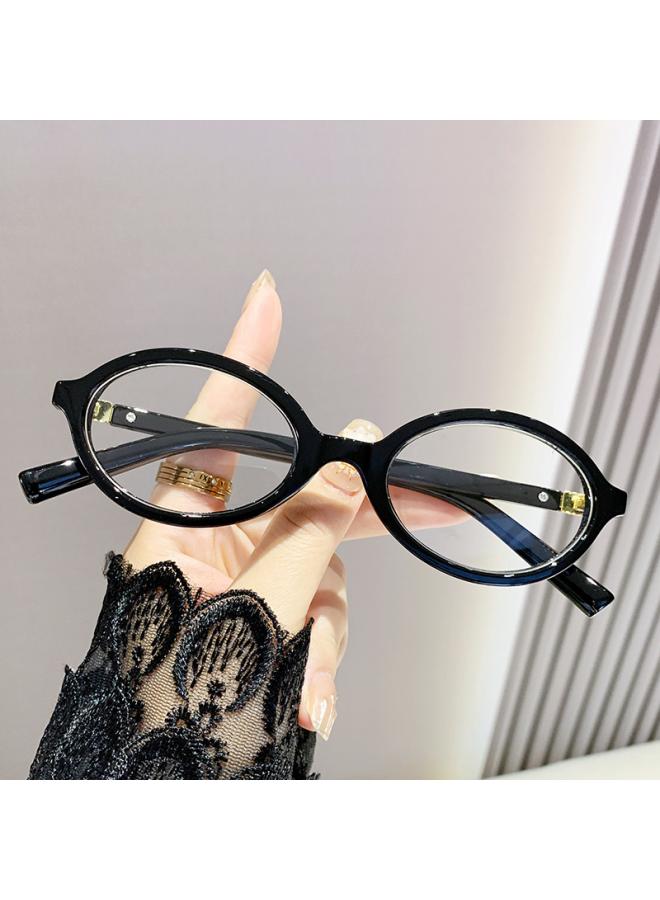 Generic Presbyoscopic Glasses Female Zhang Yuanying Same-style Nerd Black Frame Men's Anti-blue Light Advanced Sense Frame Metal Tooth Presbyoscopic Glasses 