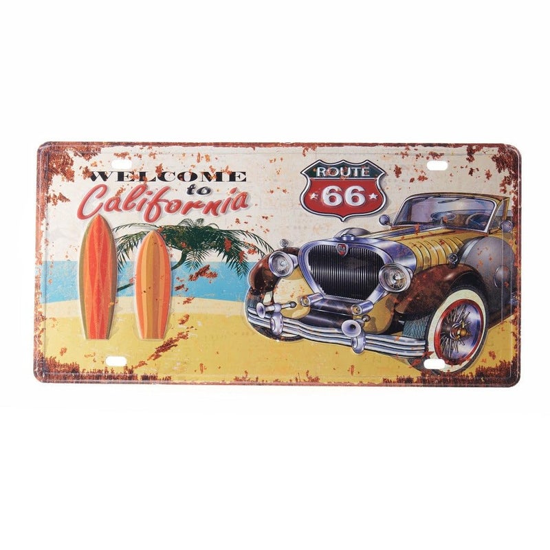 Eazywagon Welcome to California Multipurpose Metal Signs - License Wall Plate, Decorative Car Tag - Ideal for Cafe, Restaurant, Shop, Home, Hotel, Club, Office, Living Area - Image 1
