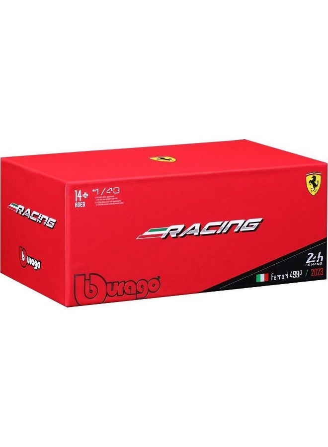 Bburago سيارة ببراغو 24 ساعة لومان هايبركار 2023 فيراري ريسينغ 499P #51 ريتشارد ميل مصنوعة من الصب (1:43) - Image 1