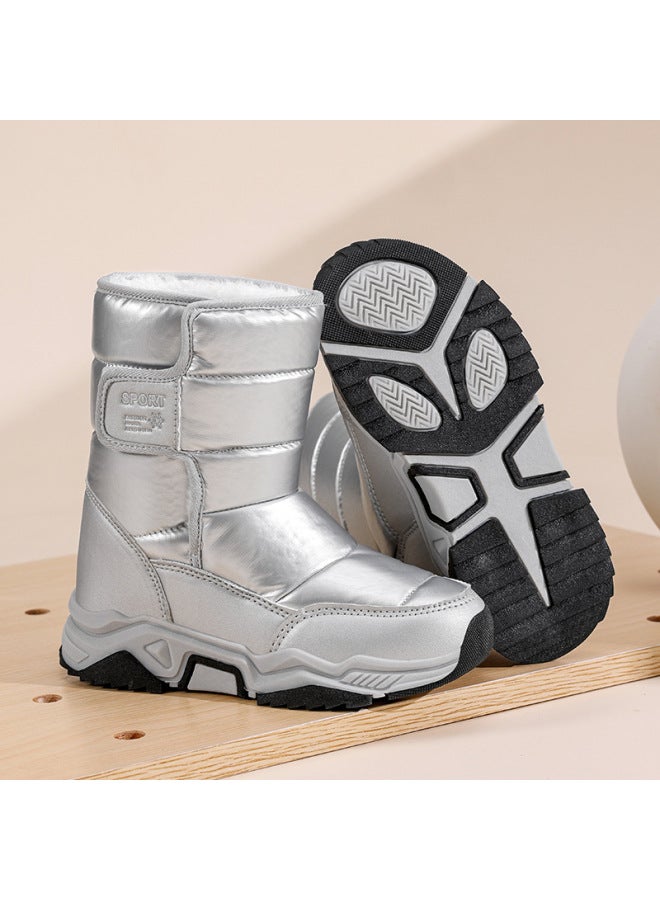 Children's Export High-top Fleece-lined New Winter Boots For Boys And Girls, Warm Snow Boots, Thick Cotton Shoes
