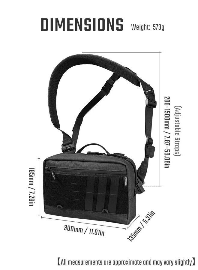 TACTICAL_GEEK L3 Pro EDC Crossbody Bag, Chest Bag with Adjustable Strap,Daily Carry Sling Pack, Large Capacity Daypack Organizer for Camera, Drones（T500 Black） - Image 2