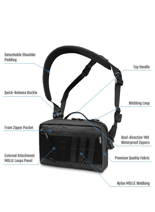 TACTICAL_GEEK L3 Pro EDC Crossbody Bag, Chest Bag with Adjustable Strap,Daily Carry Sling Pack, Large Capacity Daypack Organizer for Camera, Drones（T500 Black） - Image 4