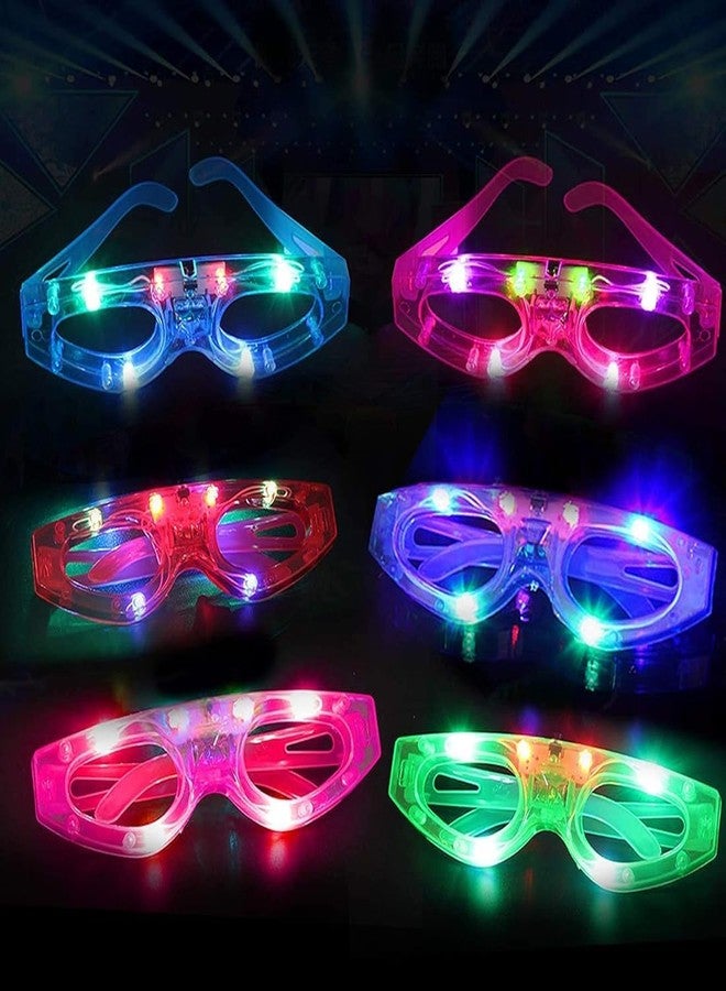 Wizme 6Pcs Led Flashing Light Up Goggles for Kids Adults Night Theme Functions Pack of 1 (Multicolor) - Image 4