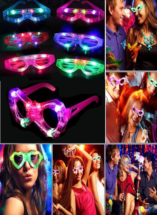 Wizme 6Pcs Led Flashing Light Up Goggles for Kids Adults Night Theme Functions Pack of 1 (Multicolor) - Image 1