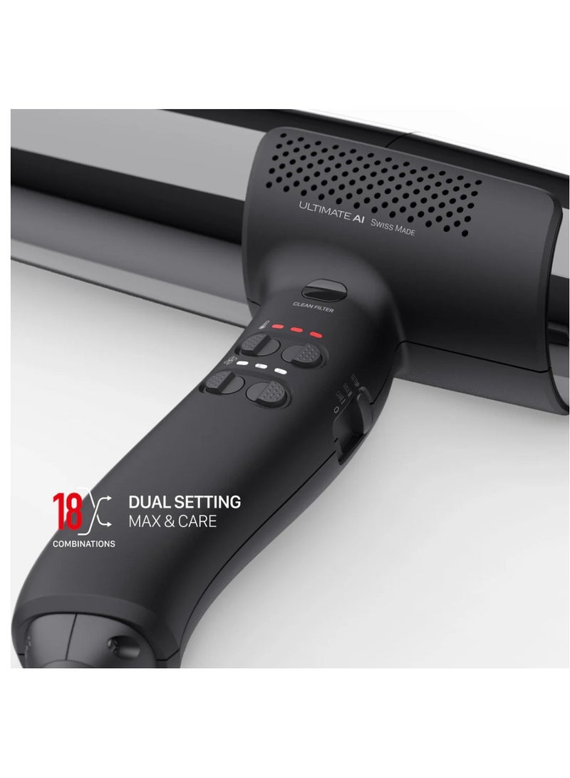 Valera Valera Ultimate AI Hair Dryer 2000W | Swiss-Made Brushless Motor with Turbo Boost | Ionic Fast-Drying with Thermo Control | Ultra Silent | 4 Styling Attachments for Salon Professionals - Image 3