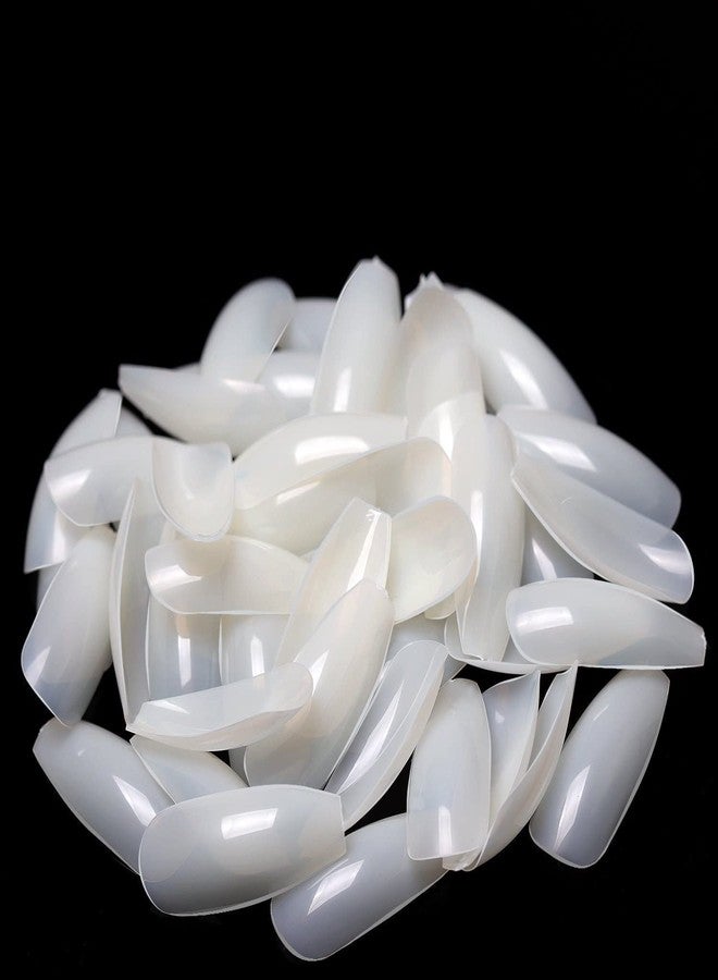 Sarbeau 200-Pcs Artificial Nails Set for Women & Girls - White & Transparent Fake Nail Tips with Nail Glue - DIY Manicure Kit for Salon & Home Use - Image 2
