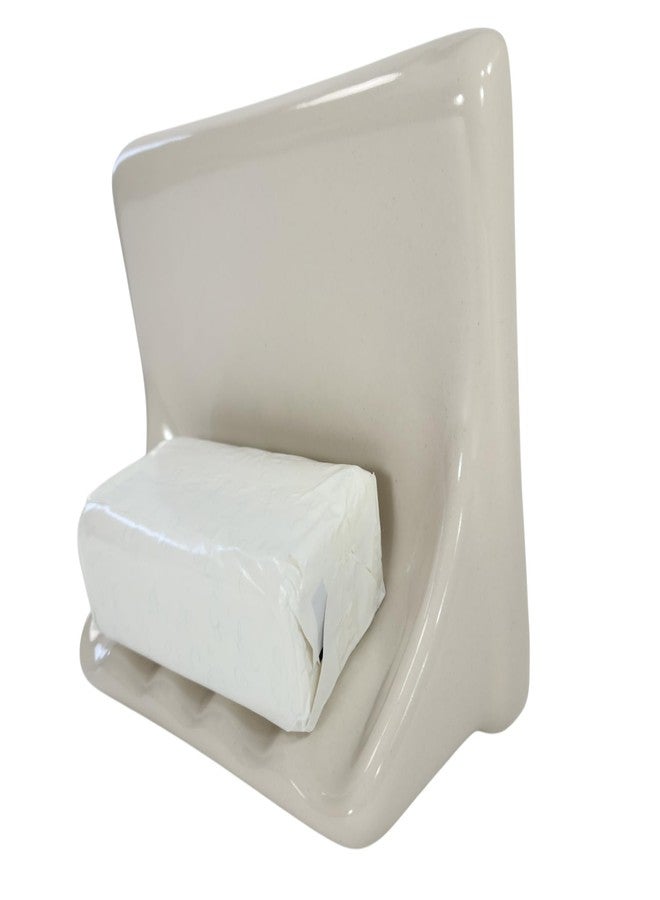 Daltile Beige Bone Almond Ceramic Soap Dish Shower Tray Tile in Installation Vintage Mid Century Modern Retro - Image 2