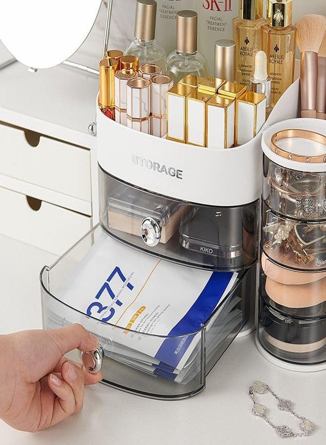 Crobat صندوق تخزين مستحضرات التجميل كروبات، سطح مكتب، مقاوم للغبار، سعة كبيرة، رف تخزين لأحمر الشفاه ومنتجات العناية بالبشرة - Image 4