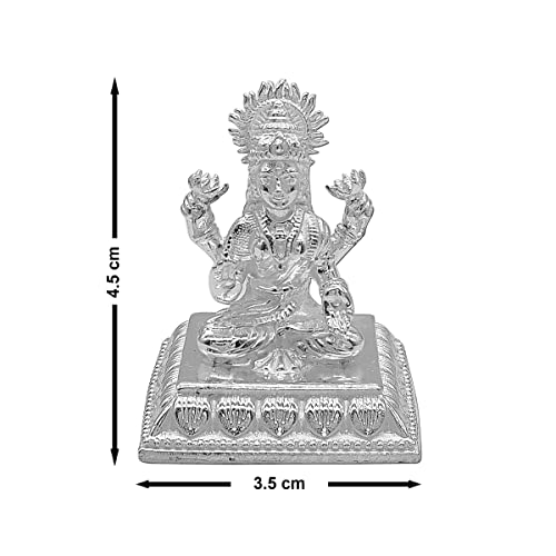 MAA SILVER Pure Silver Laxmi Lakshmi ji BIS Hallmarked Solid Idol/Murti with Square Paat Perfect for Gifting & Pooja Use (925 Purity)(50 Grams Silver) - Image 5