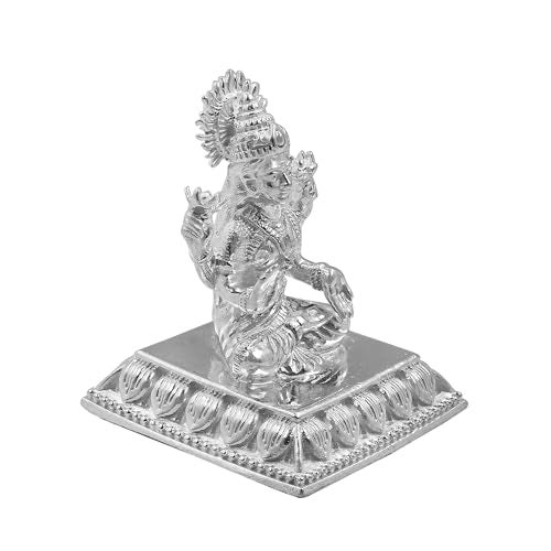 MAA SILVER Pure Silver Laxmi Lakshmi ji BIS Hallmarked Solid Idol/Murti with Square Paat Perfect for Gifting & Pooja Use (925 Purity)(50 Grams Silver) - Image 2