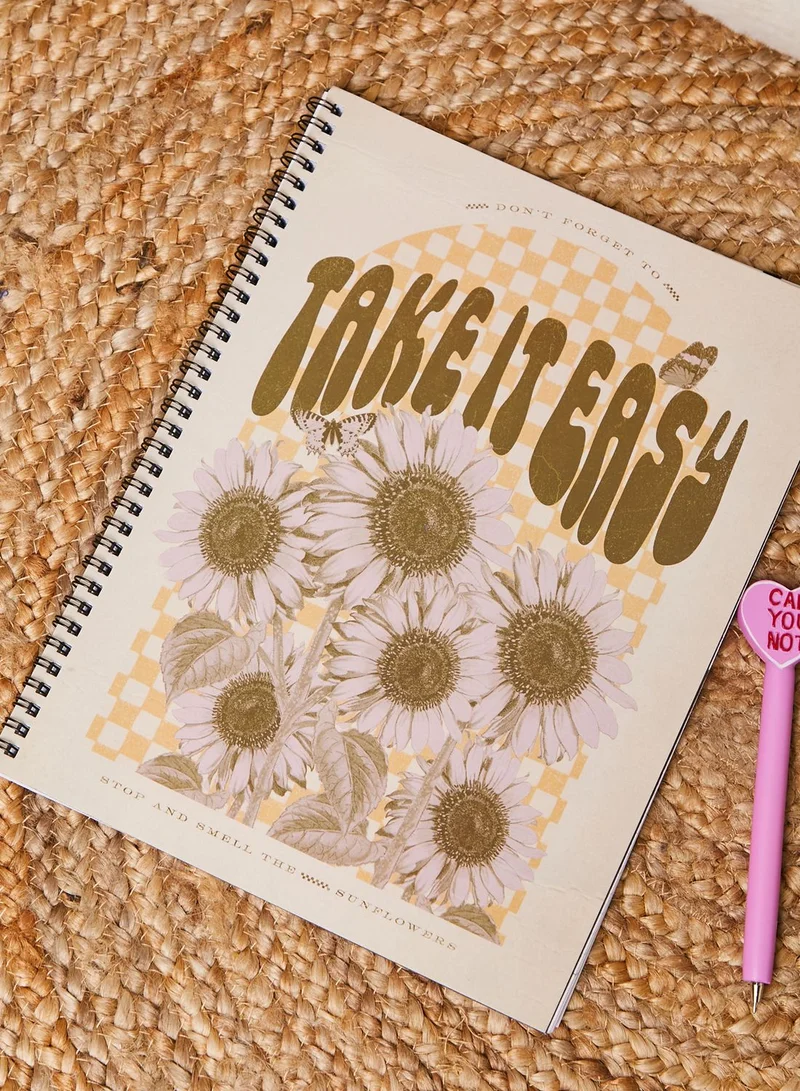 Typo Take It Easy Sunflowers A4 Recycled Spinout Notebook