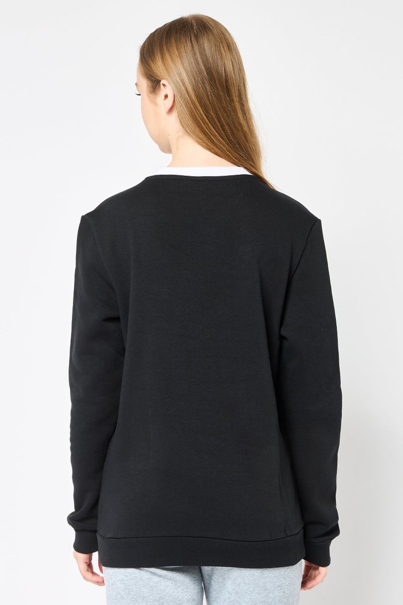 Reebok Women Relaxed Fit Long Sleeve Outdoor Sweatshirt, Black - Image 4