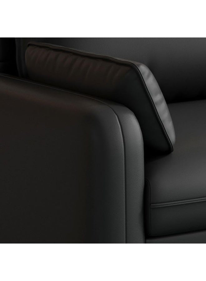 Ripple FURNITURE أريكة جلدية حديثة من UAE Homes تتسع لثلاثة أشخاص، سوداء، مقاومة للماء - Image 5