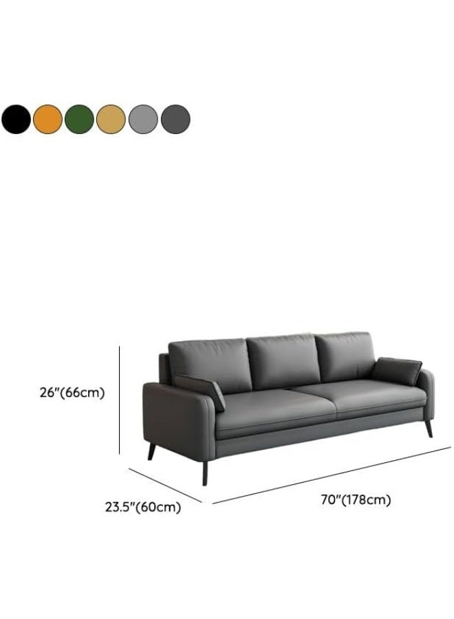 Ripple FURNITURE أريكة جلدية حديثة من UAE Homes تتسع لثلاثة أشخاص، سوداء، مقاومة للماء - Image 2