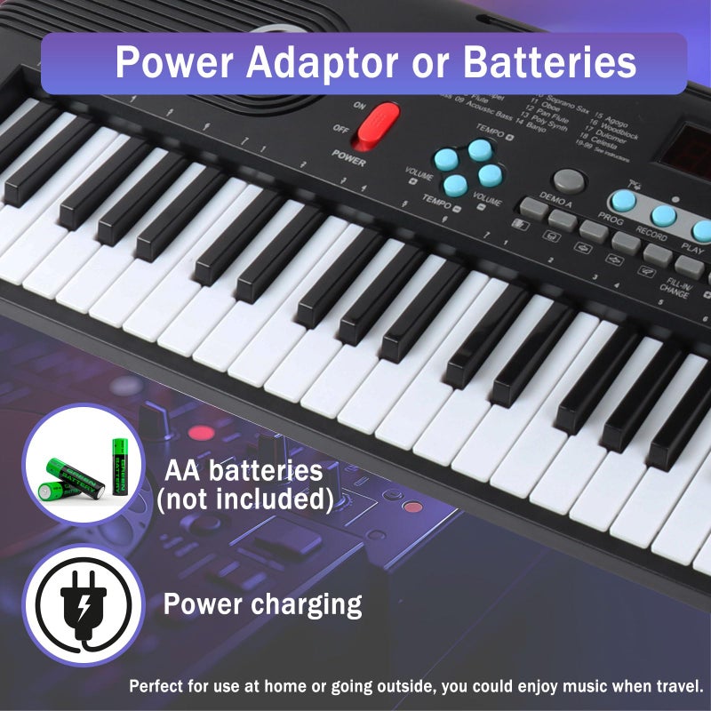 RWESU 61 Keys Keyboard Piano, Electronic Digital Piano with Built-in Speaker Microphone, Portable Keyboard Gift Teaching for Beginners, Electric Piano for Kids, Birthday Gift for Children - Image 2