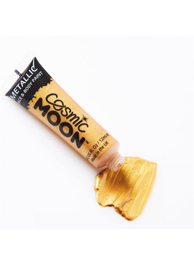 Cosmic Moon Metallic Face Paint makeup for the Face & Body - 0.40fl oz - Create mesmerising metallic face paint designs! - Gold - Image 2