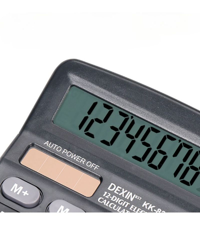 Black Dual Power Calculator 12 Digit Comfortable Buttons for Office Study Home - Image 2