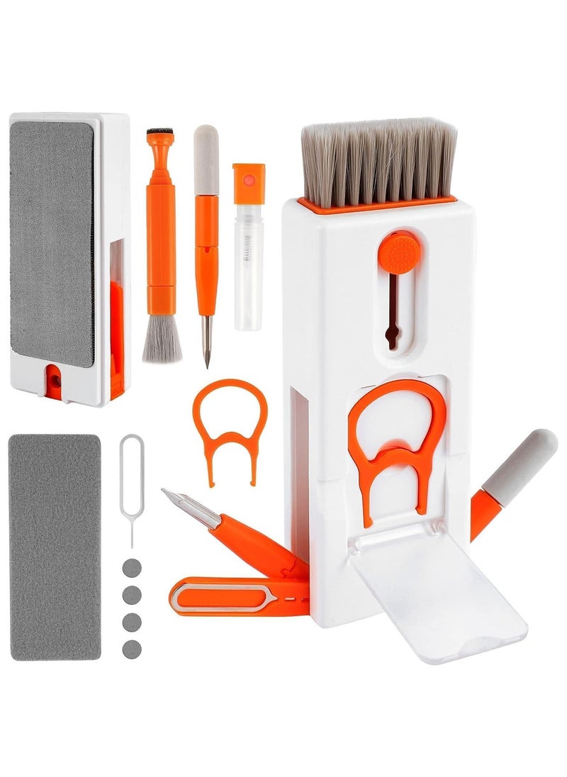 MODANOIR Modanoir Laptop Cleaning Kit – 11 in 1 Multi-Functional Keyboard Cleaning Kit, Portable Electronics Cleaner for Laptop, Mobile, AirPods, MacBook, iPad, PC, Tablet & More (Orange)  - Image 1