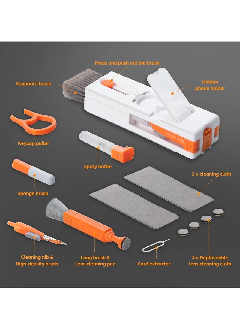 MODANOIR - Modanoir Laptop Cleaning Kit – 11 in 1 Multi-Functional Keyboard Cleaning Kit, Portable Electronics Cleaner for Laptop, Mobile, AirPods, MacBook, iPad, PC, Tablet & More (Orange) - Image 1
