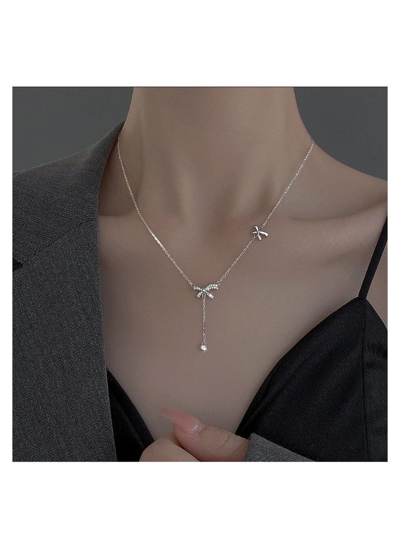 RATSAW - Necklaces for Women Pendant Necklace Bow Necklace Adjustable Bow Tie Necklace Lady Personalized Choker Tassel Accessories Fashion Jewelry Gifts For Women Mother Wife Girlfriend Sisters - Image 1