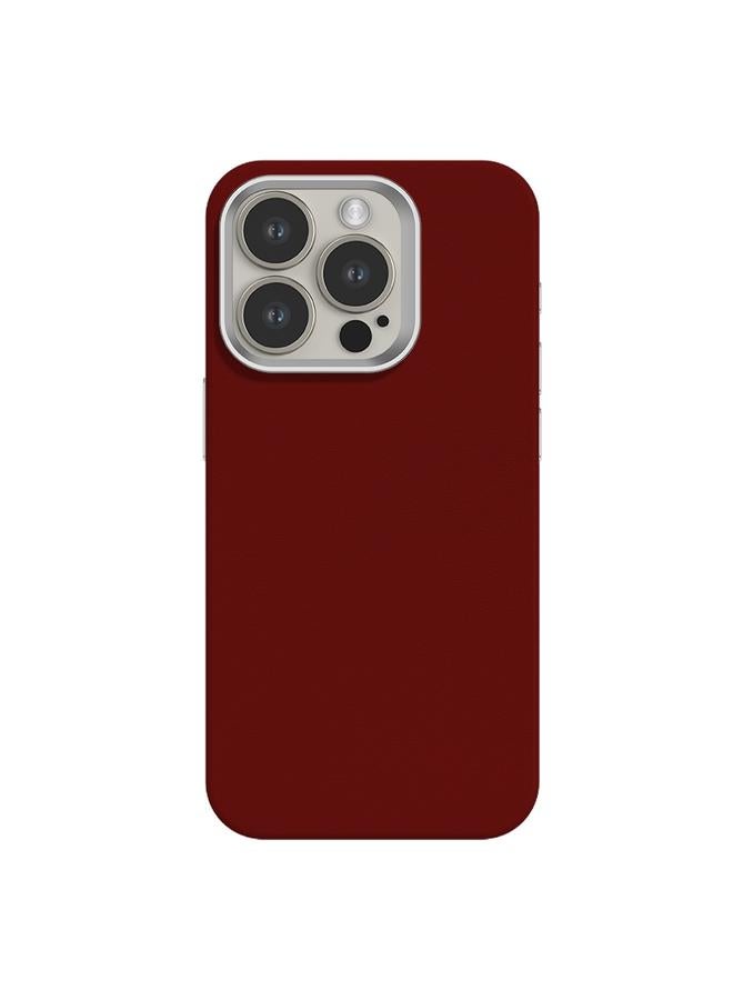 اس-توب جراب لهاتف iPhone 15 Pro Max بملمس جلدي ناعم وإطار معدني وعدسات MagSafe - Image 1