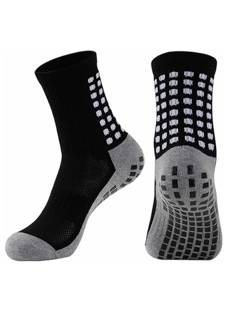6 Pairs Grip Soccer Socks Anti Slip Non Slip Men's Athletic Socks for Football Basketball Sports - Image 2