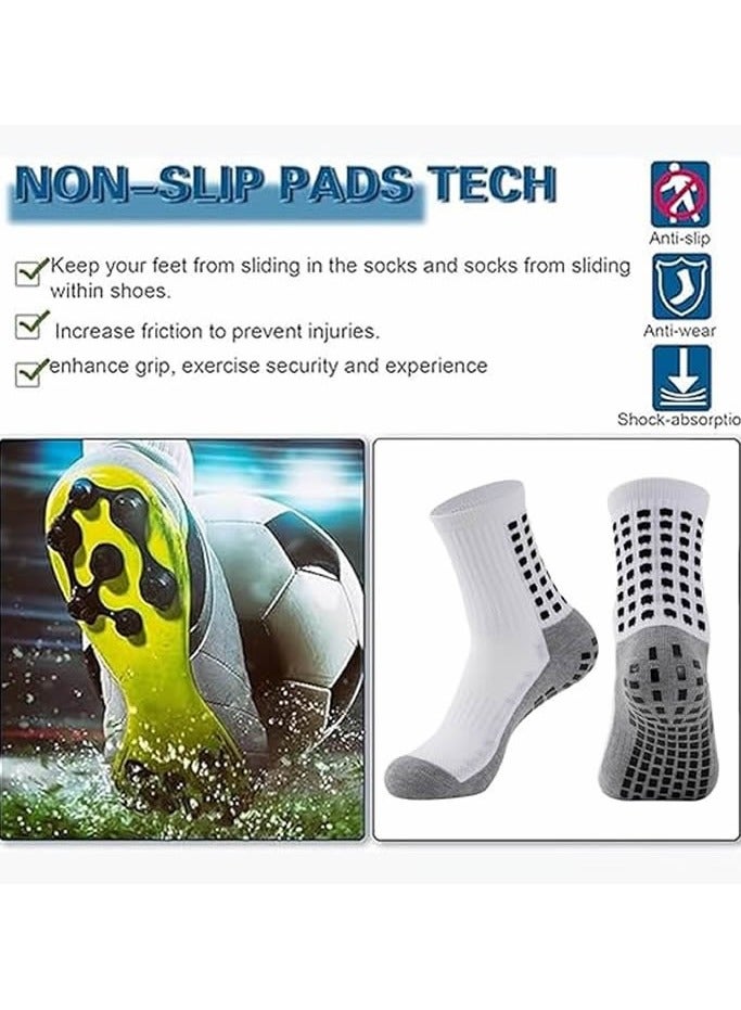 6 Pairs Grip Soccer Socks Anti Slip Non Slip Men's Athletic Socks for Football Basketball Sports - Image 4
